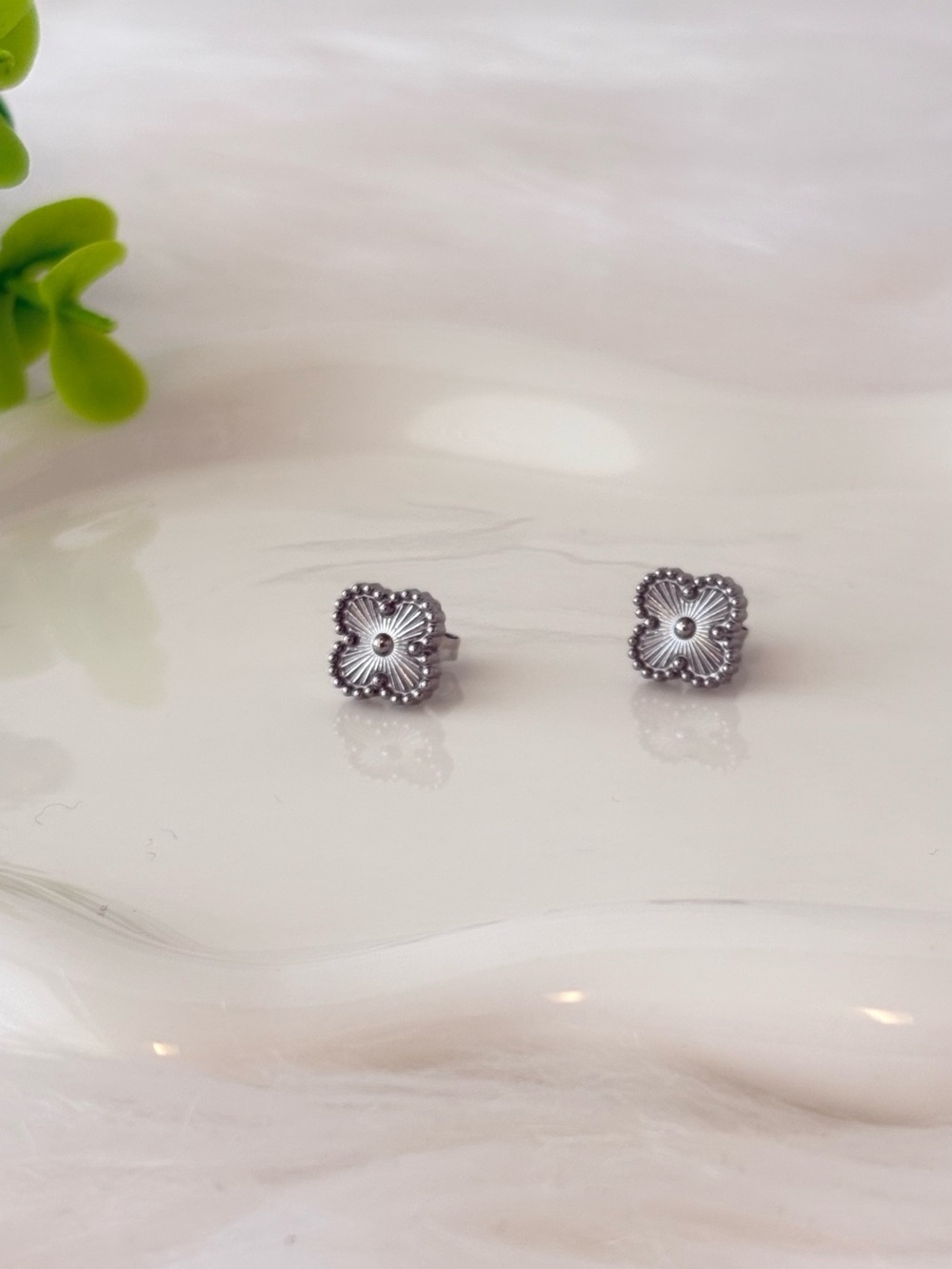 Stainless‎ Steel Clover Earrings